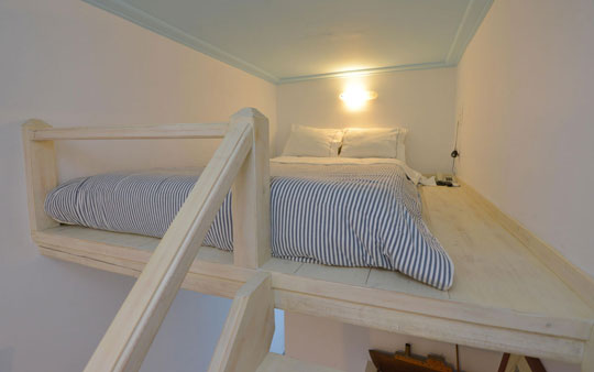 Double bed on the attic